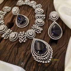 Blue American Diamond Short Neckpiece -G10831