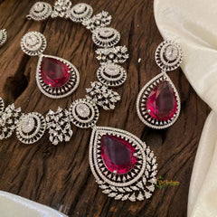 Red American Diamond Short Neckpiece -G10830