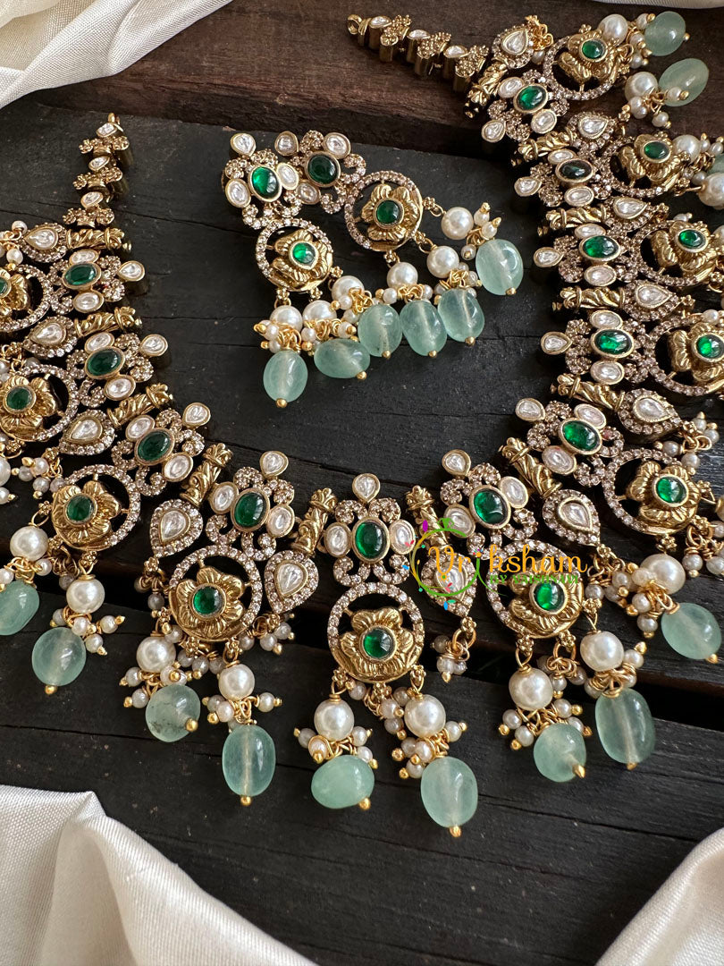 Green Victorian Diamond Short Neckpiece -VV120