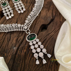 Green Bridal American Diamond Short Neckpiece -G10823