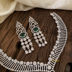 Green Bridal American Diamond Short Neckpiece -G10823