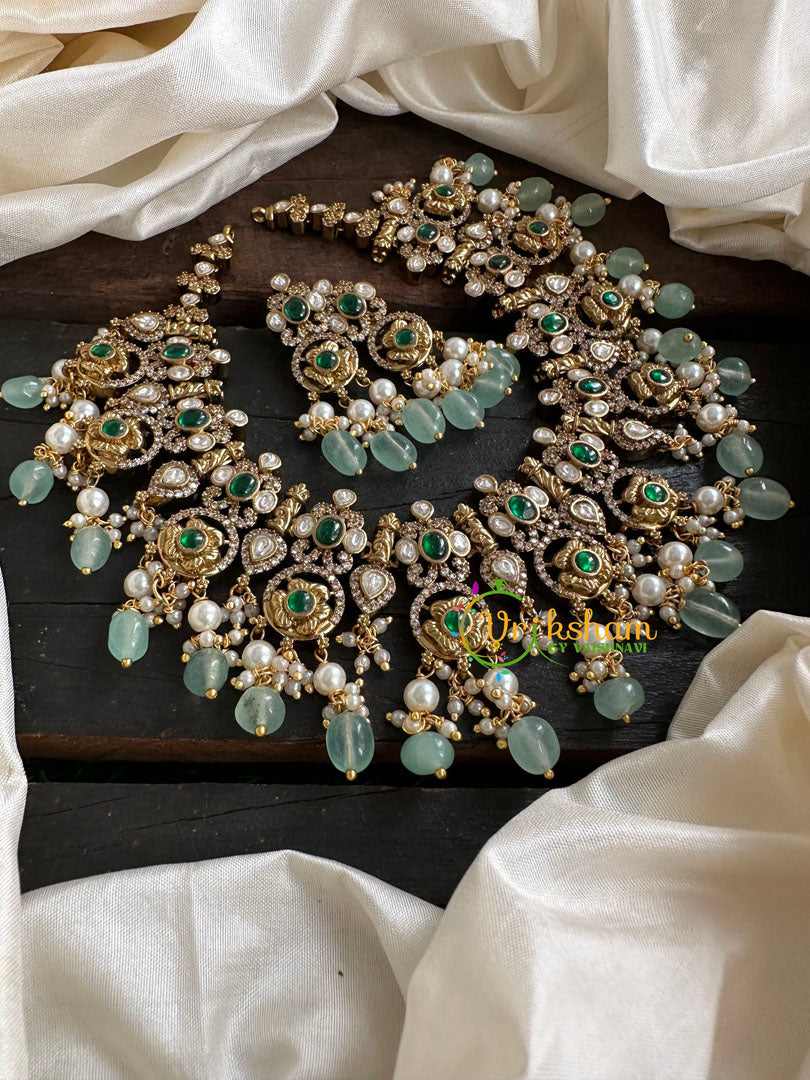 Green Victorian Diamond Short Neckpiece -VV120