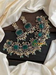 Green Victorian Diamond Short Neckpiece -VV115