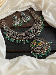 Victorian Diamond Short Neckpiece -Elephant -Green  -VV125