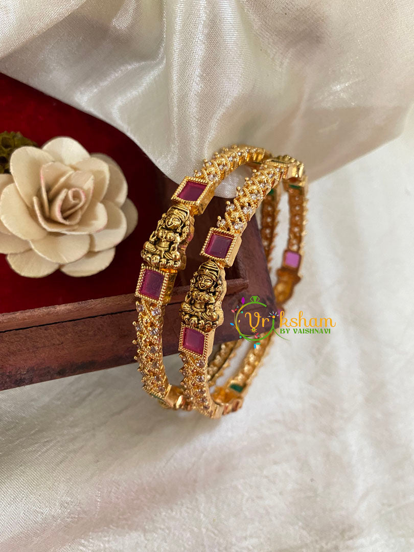 Premium AD Stone Bridal Lakshmi Bangles -G9800