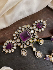 Purple Victorian Diamond High Neck Choker-VV103