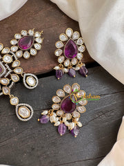 Purple Victorian Diamond High Neck Choker-VV103