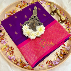 Purple with Pink Paithani Soft Silk Saree -VS2200