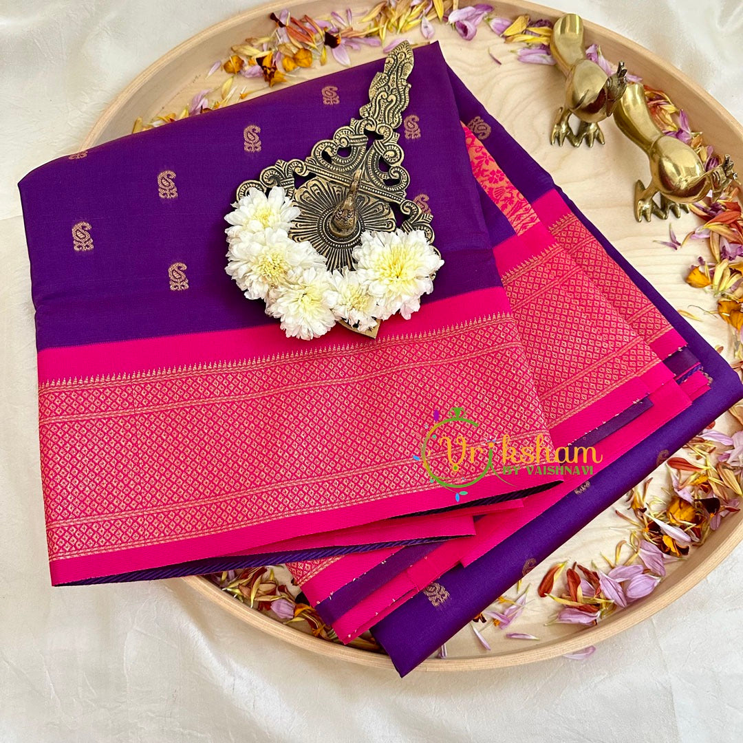 Purple with Pink Paithani Soft Silk Saree -VS2200