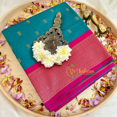 Peacock Blue Paithani Soft Silk Saree -VS2203