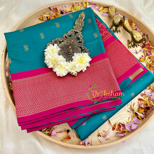 Peacock Blue Paithani Soft Silk Saree -VS2203