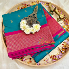 Peacock Blue Paithani Soft Silk Saree -VS2203