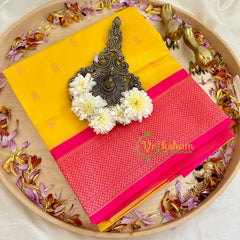 Yellow with Pink Paithani Soft Silk Saree -VS2210