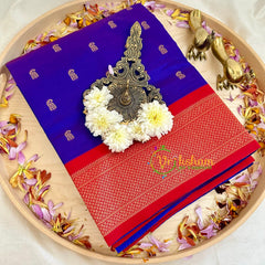 Royal Blue with Red Paithani Soft Silk Saree -VS2211