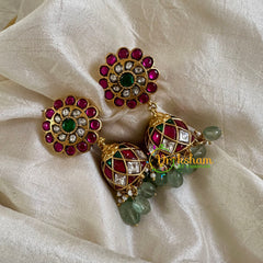 Precious Jadau Kundan Jhumkas -Pastel Green -J1430