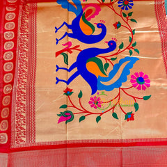 Royal Blue with Red Paithani Soft Silk Saree -VS2211