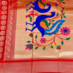 Sandal with Red Paithani Soft Silk Saree -VS2213