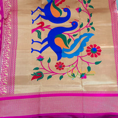 Purple with Pink Paithani Soft Silk Saree -VS2208