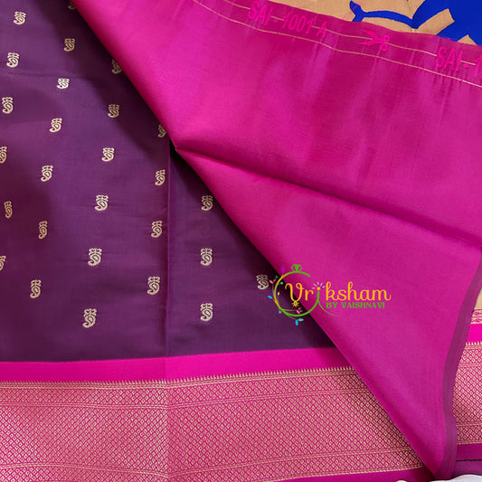 Purple with Pink Paithani Soft Silk Saree -VS2208