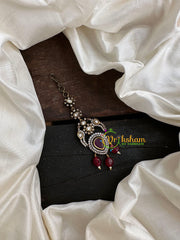 Red Bead Victorian Diamond Maang Tikka -VV084