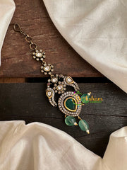 Green Victorian Diamond Maang Tikka -VV148