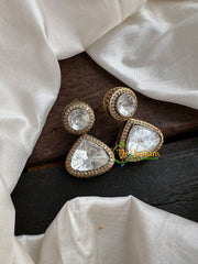 Premium White Victorian Diamond Drop Earrings -VV089