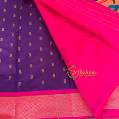 Purple with Pink Paithani Soft Silk Saree -VS2200