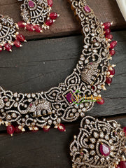 Victorian Diamond Long Neckpiece-Elephant -Red  -VV128