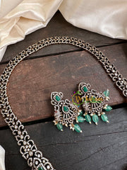 Victorian Diamond Long Neckpiece -Elephant -Green  -VV129