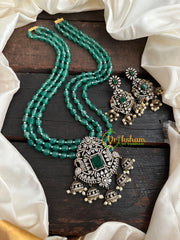 3 Layered Victorian Diamond Neckpiece-Green-VV156