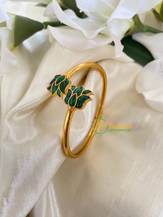 Precious Kundan Jadau Kada Bangle-Green-J672