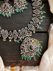 Victorian Diamond Long Neckpiece -Green -Peacock-VV159