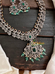 Victorian Diamond Long Neckpiece -Green -Peacock-VV136