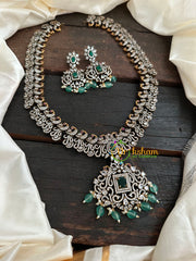 Victorian Diamond Long Neckpiece -Green -Peacock-VV136