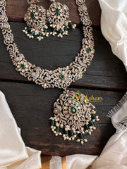 Green Victorian Diamond Long Neckpiece -VV138