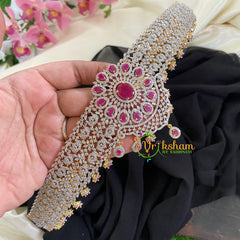 Exquisite Bridal American Diamond Hipbelt-Oval Floral-G5743