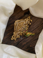 Premium Gold AD Stone Lakshmi Temple Hair Clip -H625