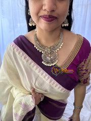 Victorian Diamond Lakshmi Short Neckpiece-Pearl  -VV123