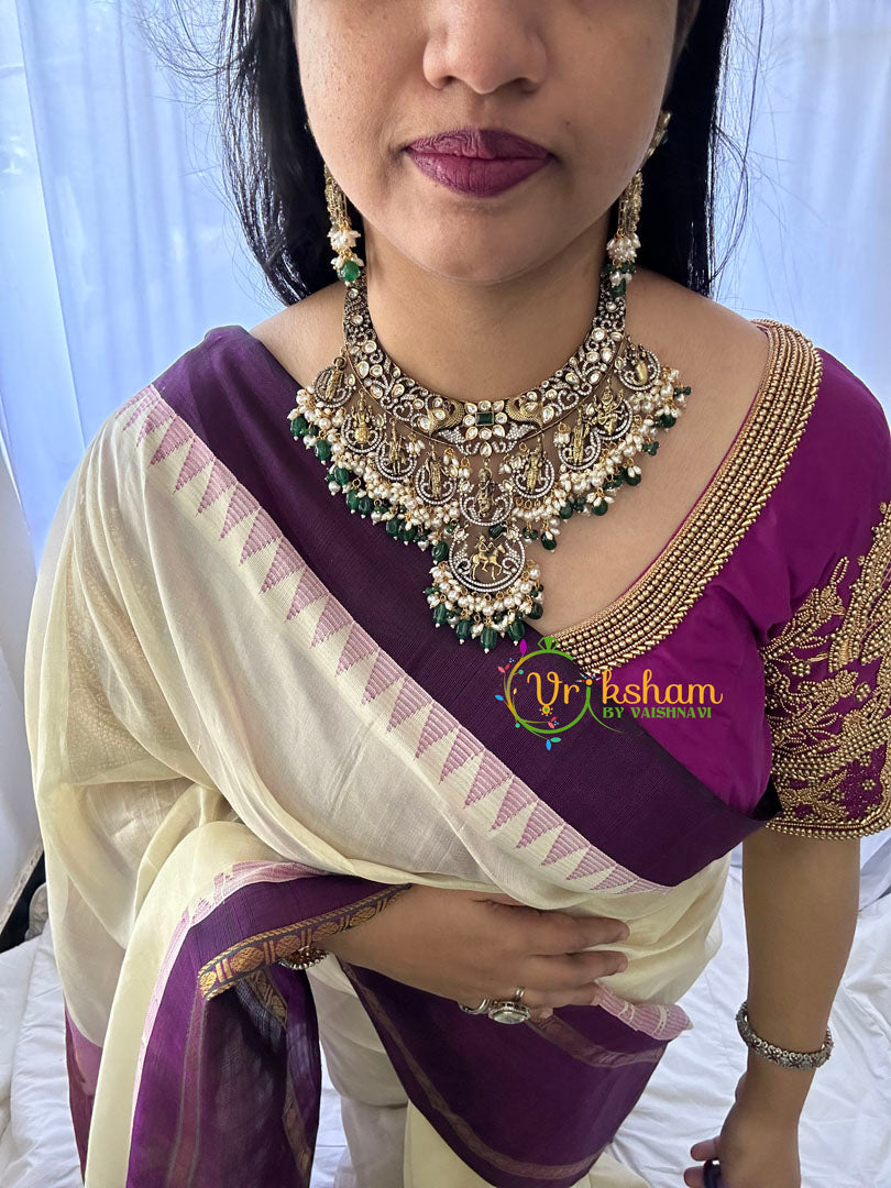 Dasavathar Victorian Diamond Statement Choker -VV121