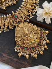 Premium Neckpiece with Ganesh Pendant -Gold Bead-G4700