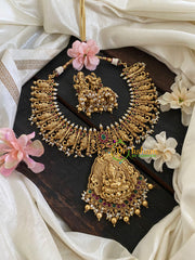 Premium Neckpiece with Ganesh Pendant -Gold Bead-G4700