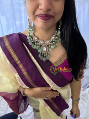 Green Victorian Diamond Short Neckpeice -VV100