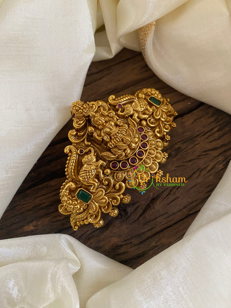 Gold Look Alike Temple Lakshmi Hair clip -H541