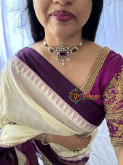 Purple Victorian Diamond High Neck Choker-VV103
