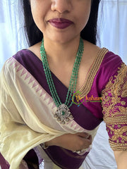 3 Layered Victorian Diamond Neckpiece-Green-VV156
