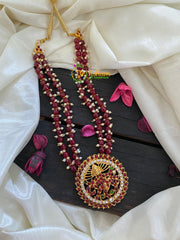 Traditional kemp Nataraj Pendant Neckpiece-Red-K088
