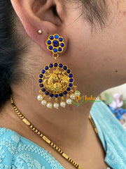 Traditional Kemp Peacock Earrings -Blue-G6842