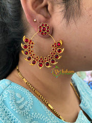 Traditional Kemp Maanga Earrings -Red-G6844