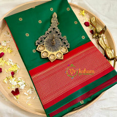 Dark Green with Red Paithani Soft Silk Saree -VS2239