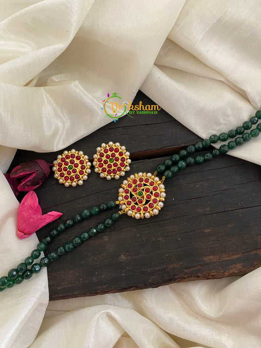 Traditional Kemp High Neck Choker-Green-K005